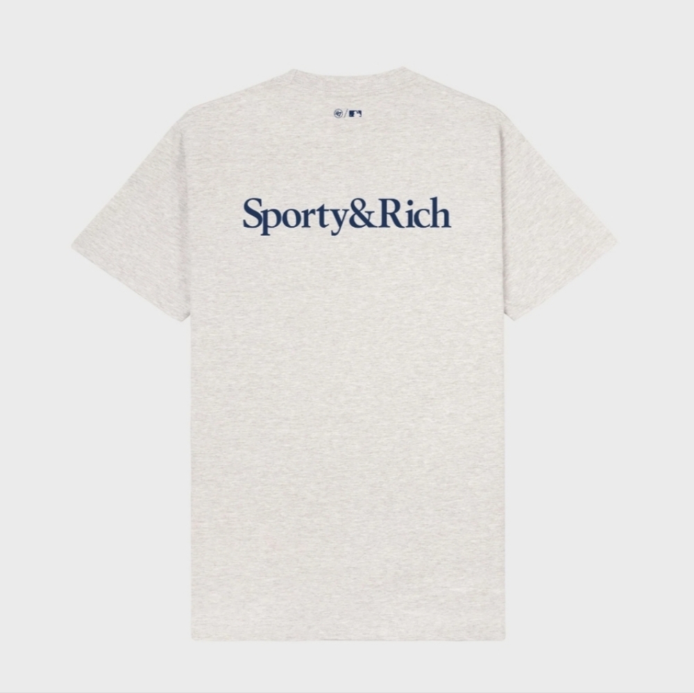Sporty & Rich Dodgers Serif Tee In Heather Grey S NWT - Picture 6 of 15